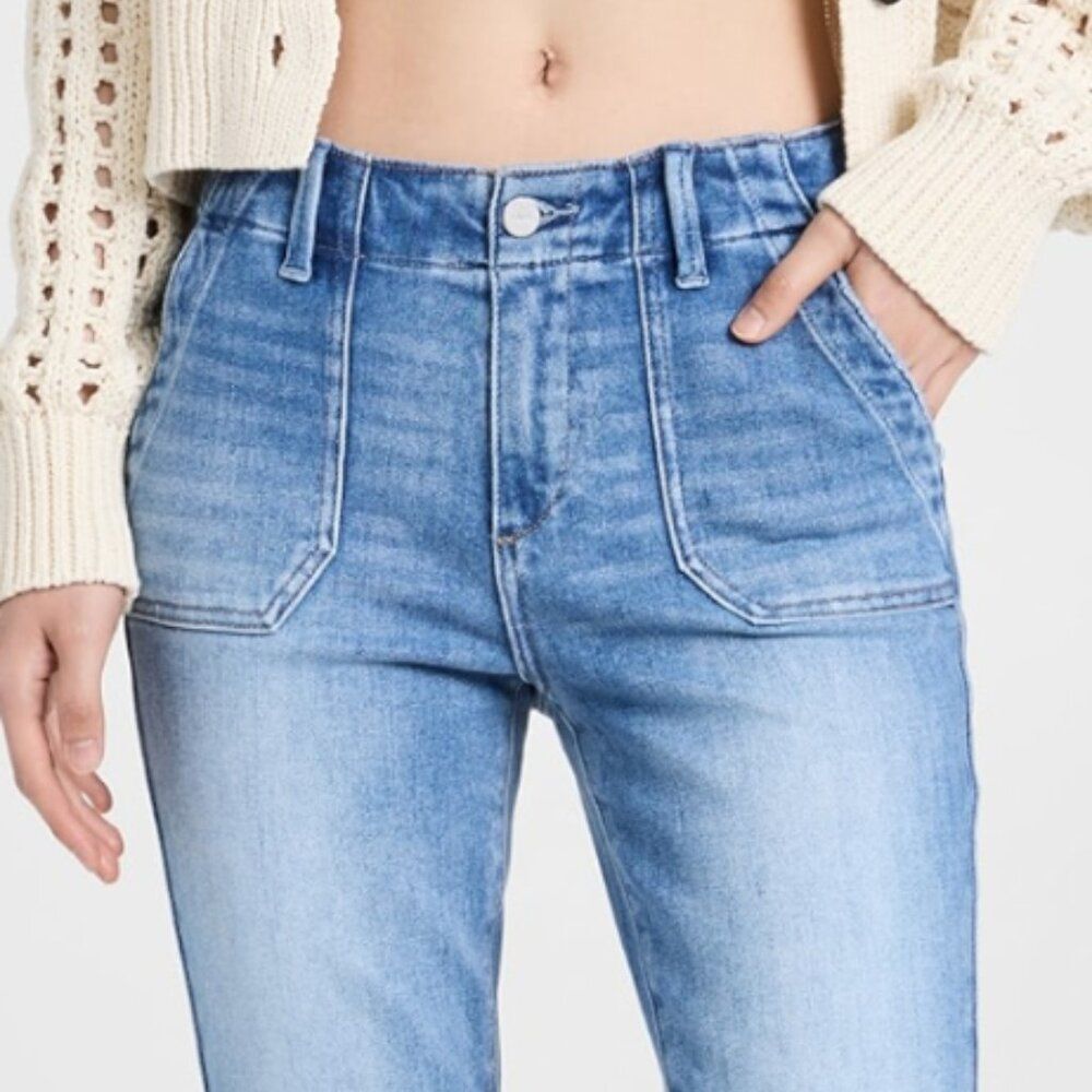 PAIGE Light Wash Cropped Ankle Jeans